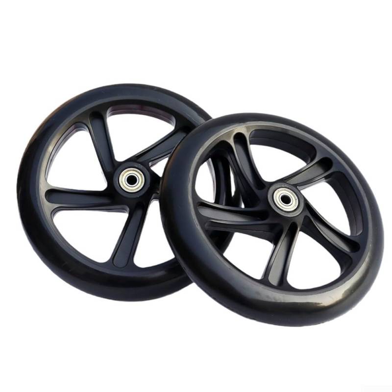 Geräuschfreie und belastbare Räder für Skates, Trolleys, Roller aus Polyurethan (180 mm x 30 mm, schwarz) von ReachMall