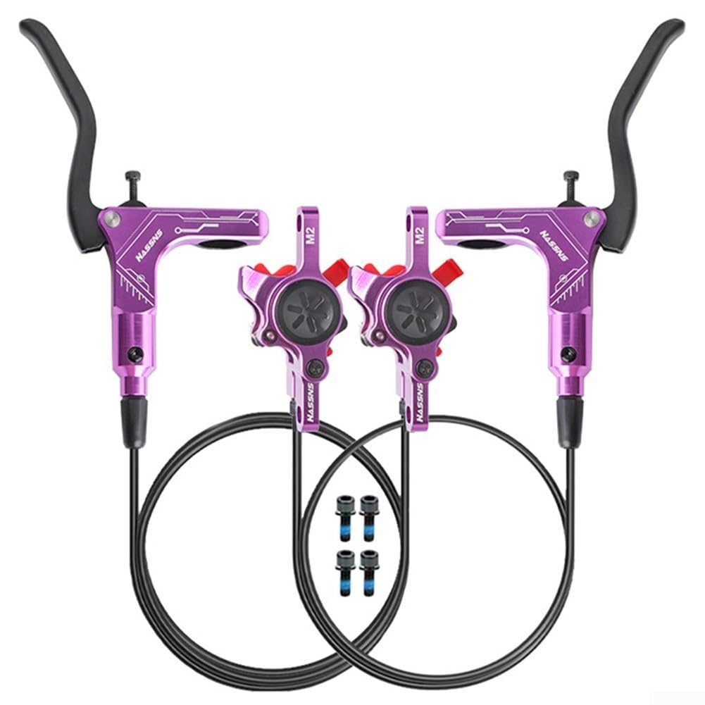 Hydraulische Scheibenbremse für Mountainbikes, 1450 x 800 mm, Doppelkolben, bidirektionale Bremse, Mountainbike, hydraulische Scheibenbremse (lila), 2 Stück von ReachMall