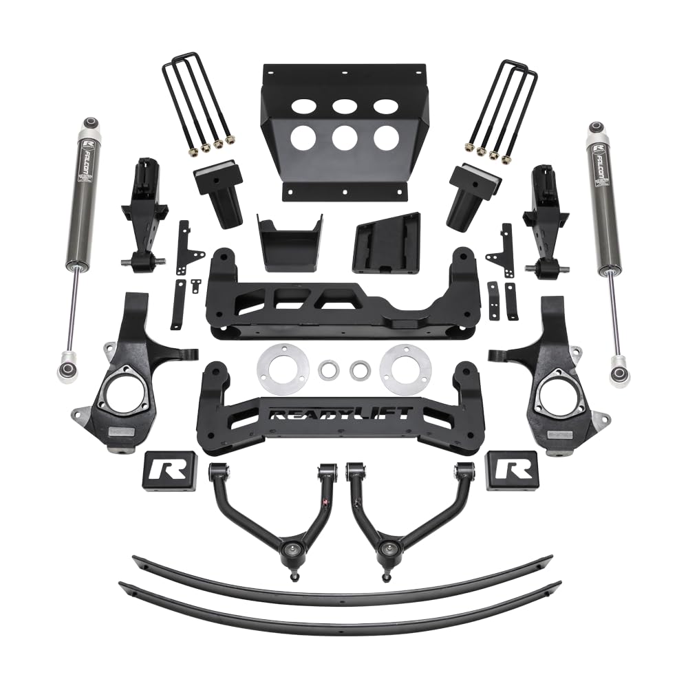 ReadyLIFT 44-34900 22,9 cm großes Hebe-Set für Aluminium oder gestanzten Stahl, OE-Oberlenker mit Falcon 1.1 Einrohr-Stoßdämpfern für Chevrolet / GMC 1500 RWD, 4WD von Readylift