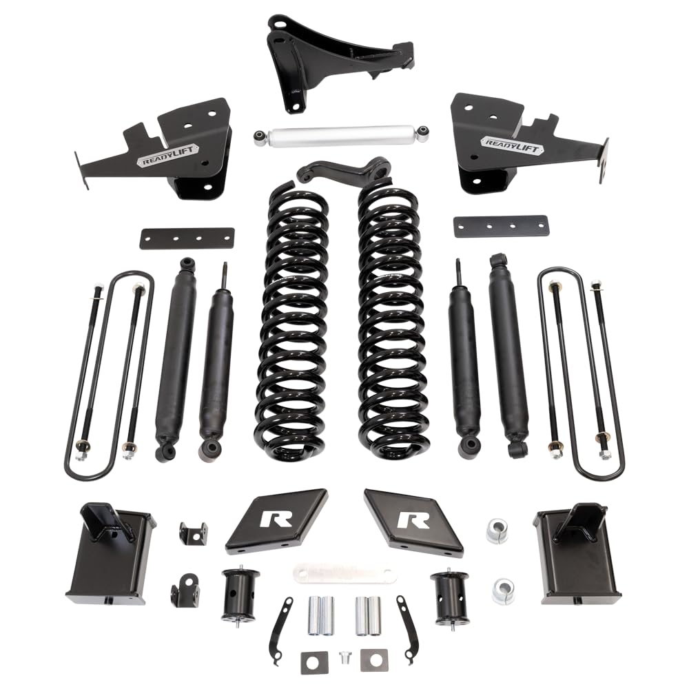 ReadyLIFT 49-27700 17,8 cm Schraubenfeder-Hebe-Set mit SST3000 Stoßdämpfern vorne und hinten und Schienenhalterung vorne für Ford F250 Diesel 4WD von Readylift