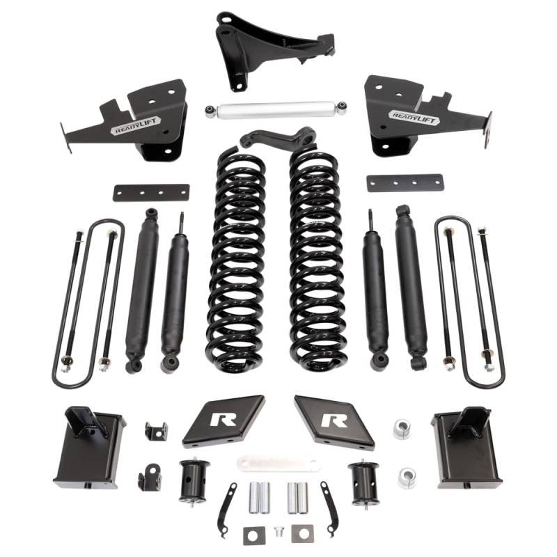 ReadyLIFT 49-27700 17,8 cm Schraubenfeder-Hebe-Set mit SST3000 Stoßdämpfern vorne und hinten und Schienenhalterung vorne für Ford F250 Diesel 4WD von Readylift