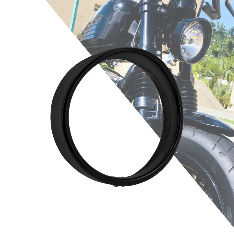 HDBUBALUS 14,6 cm Visier-Stil Scheinwerfer Trim Ring Fit für Harley 5 86,4 cm LED Scheinwerfer Fit Forty Eight XL1200X Wide Glide Fit Forty Eight Schwarz von HDBUBALUS