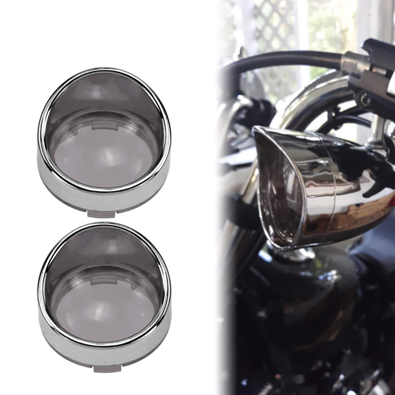 HDBUBALUS Motorrad ABS Visier Stil Blinker Linse Blinker Blenden Abdeckung für Harley Custom Cruiser #4 von HDBUBALUS