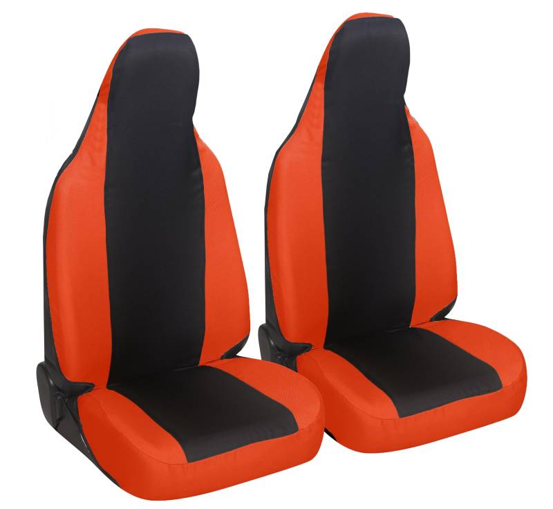 Rebeca Shop® Autositzbezüge kompatibel für Aygo, Made in Italy, Polyestergewebe, Set für Vorder- und Rücksitze (Schwarz/Orange) von Rebeca Shop