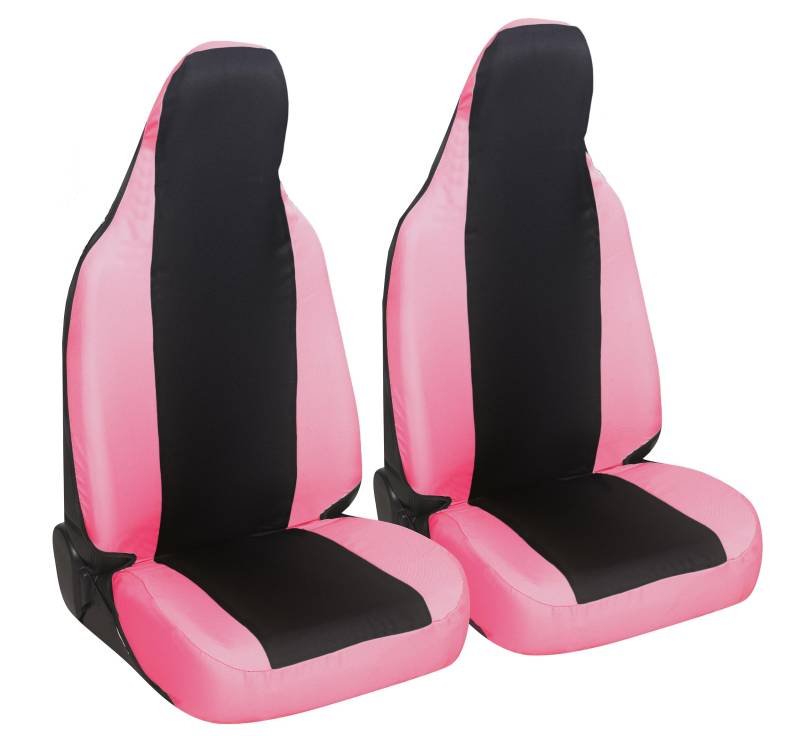 Rebeca Shop® Autositzbezüge kompatibel für Aygo, Made in Italy, Polyestergewebe, Set für Vorder- und Rücksitze (Schwarz/Rosa) von Rebeca Shop