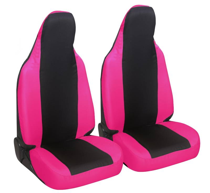 Rebeca Shop® Autositzbezüge kompatibel für Twingo, Made in Italy, Polyestergewebe, Set für Vorder- und Rücksitze (Schwarz/Fuchsia) von Rebeca Shop