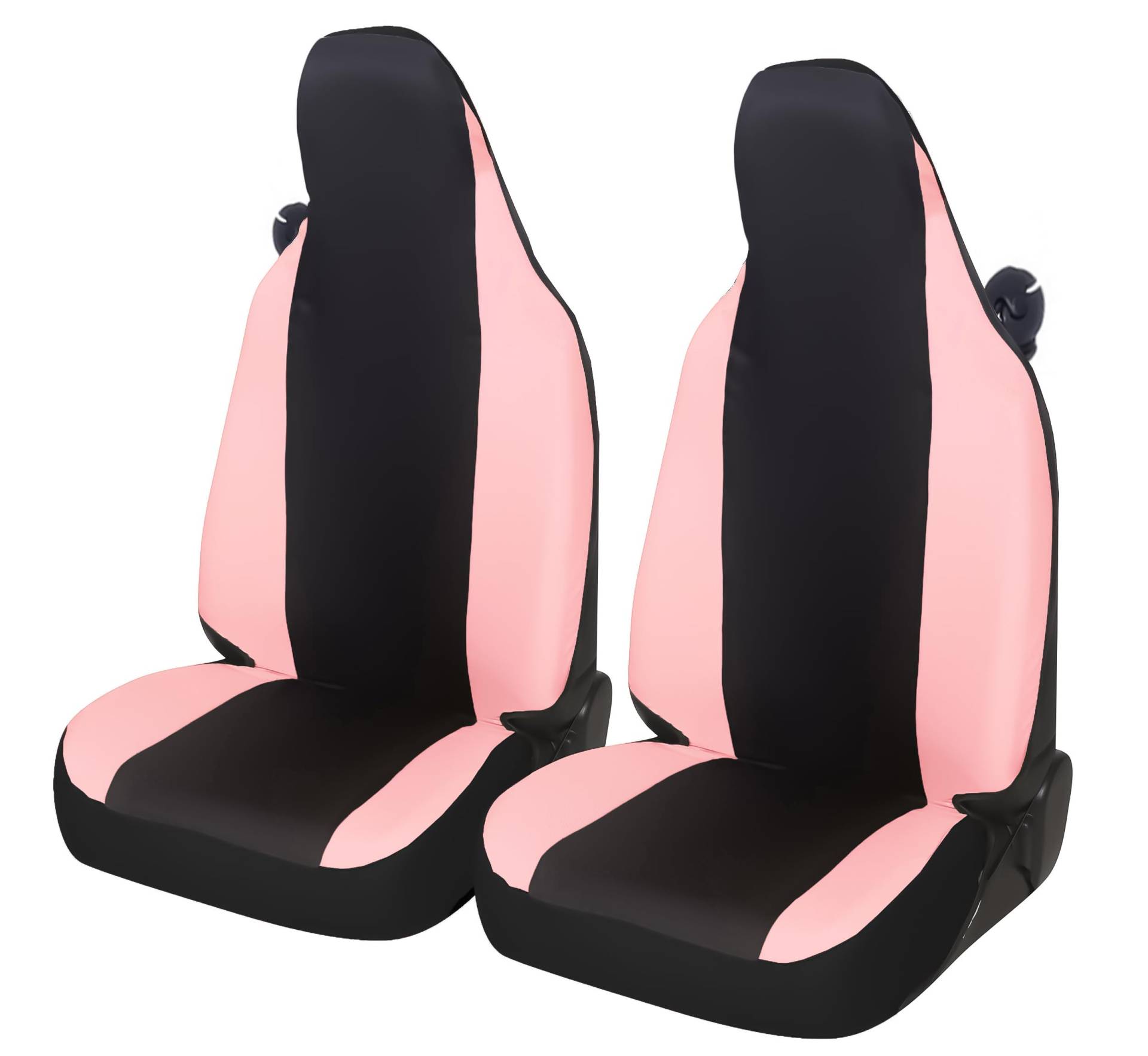 Rebeca Shop® Sitzbezüge aus Kunstleder vorne kompatibel für Smart Fortwo, 1., 2. und 3. Serie, W450 W451 W453, Set mit 2 Sitzbezügen (Schwarz/Rosa, Smart W453 3. Serie) von Rebeca Shop