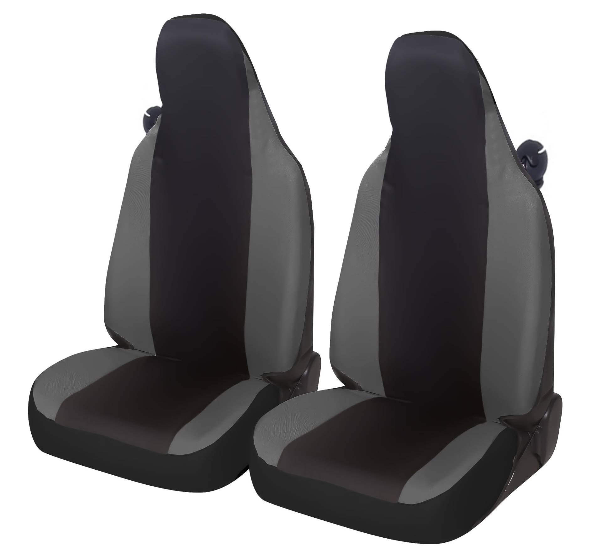 Rebeca Shop® Sitzbezüge aus Kunstleder vorne kompatibel für Smart fortwo, erste, zweite und dritte Serie, W450 W451 W453, 2 Bezüge (Schwarz/Dunkelgrau, Smart W453 dritte Serie) von Rebeca Shop