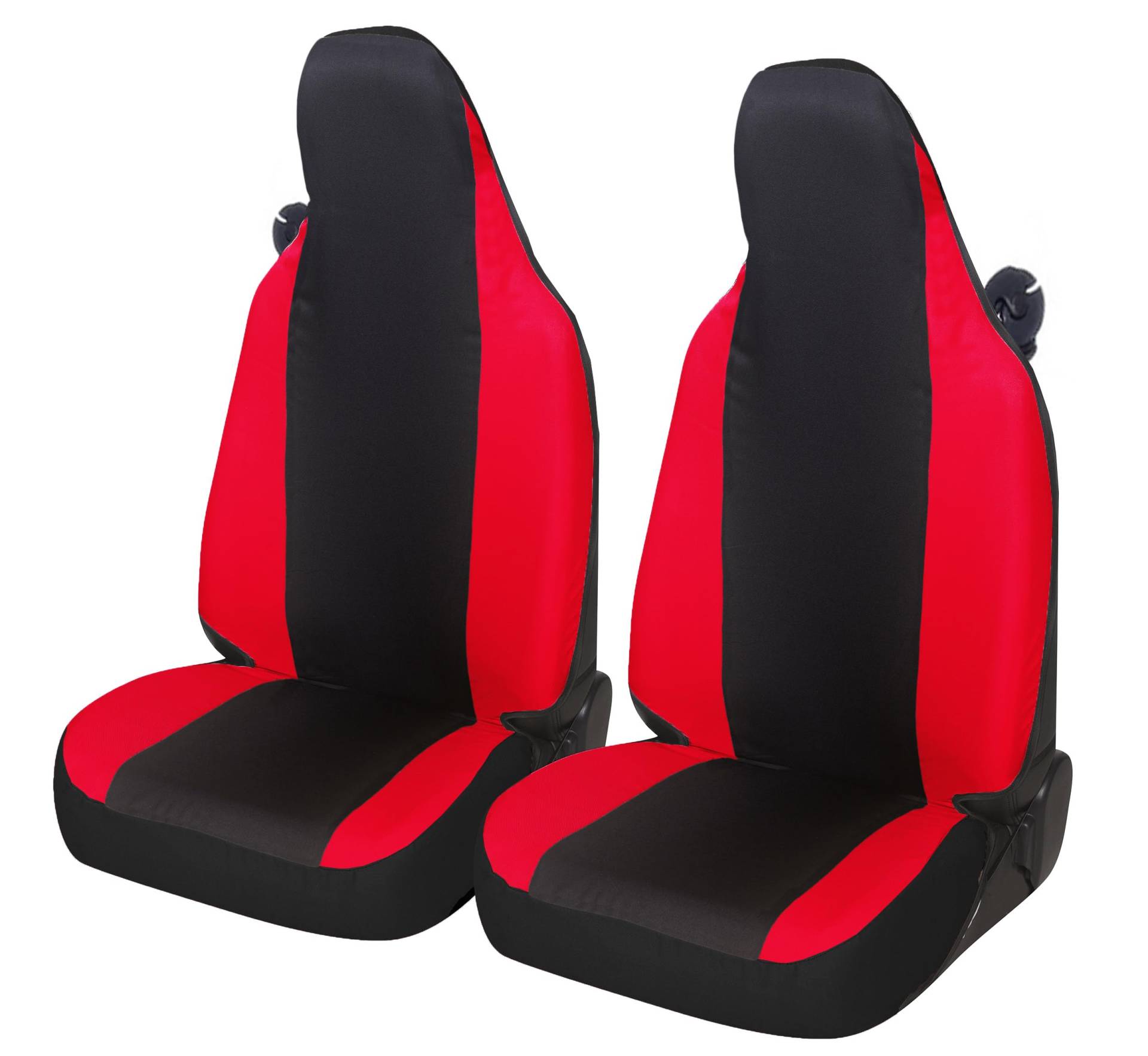 Rebeca Shop® Sitzbezüge aus Kunstleder vorne kompatibel für Smart fortwo, erste, zweite und dritte Serie, W450 W451 W453, 2 Bezüge (Schwarz/Rot, Smart W450 1. Serie) von Rebeca Shop