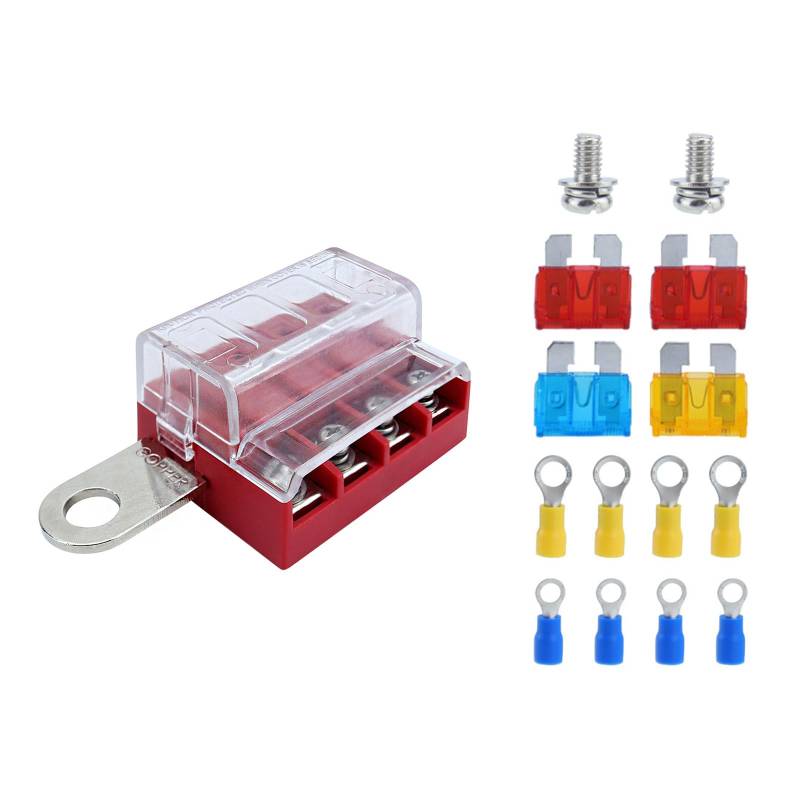 Rebellious Marine 4 Circuit Sicherungstafel Mit Schutzabdeckungen Hoher Leitfähigkeits Sicherungen Block Für Die Verwendung Von Multifunktionen In Fahrzeugen Und Booten von Rebellious