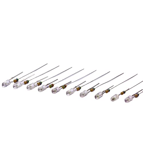 10 x 3 mm LED zum Einlöten für Knopf Cockpit Tacho Instrumenten Beleuchtung Umbau 12V blau von Recambo