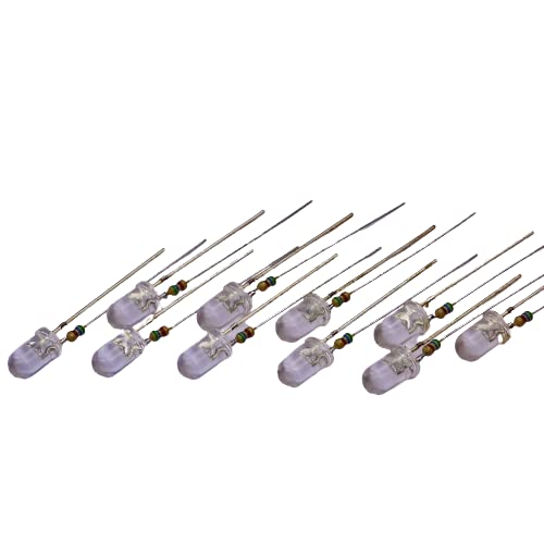 10 x 5 mm LED zum Einlöten für Knopf Tacho Cockpit Instrumenten Beleuchtung Umbau 12V blau von Recambo