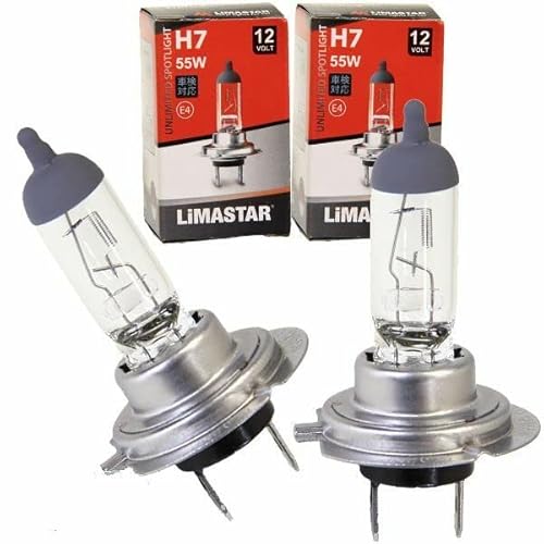 2X Halogen H7 Scheinwerferlampe Birne 55W 12V Abblendlicht Fernlicht Glühlampen | E - Prüfzeichen | Sockel PX26d - Warm Weiß von Recambo