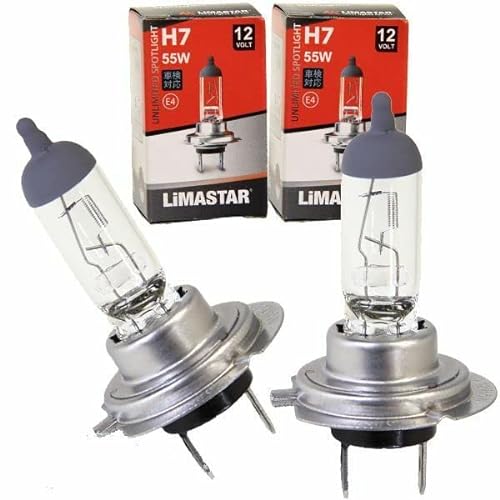 2X Halogen H7 Scheinwerferlampe Birne kompatibel für Citroen DS4 55W 12V Abblendlicht Fernlicht Glühlampen | E - Prüfzeichen | Sockel PX26d - Warm Weiß von Recambo