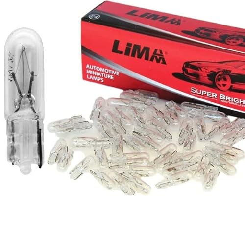 50x Glühbirne Scheinwerferlampe Birne 1,2W 12V Abblendlicht Fernlicht Glühlampen | E - Prüfzeichen | Sockel T5 - Warm Weiß von Recambo