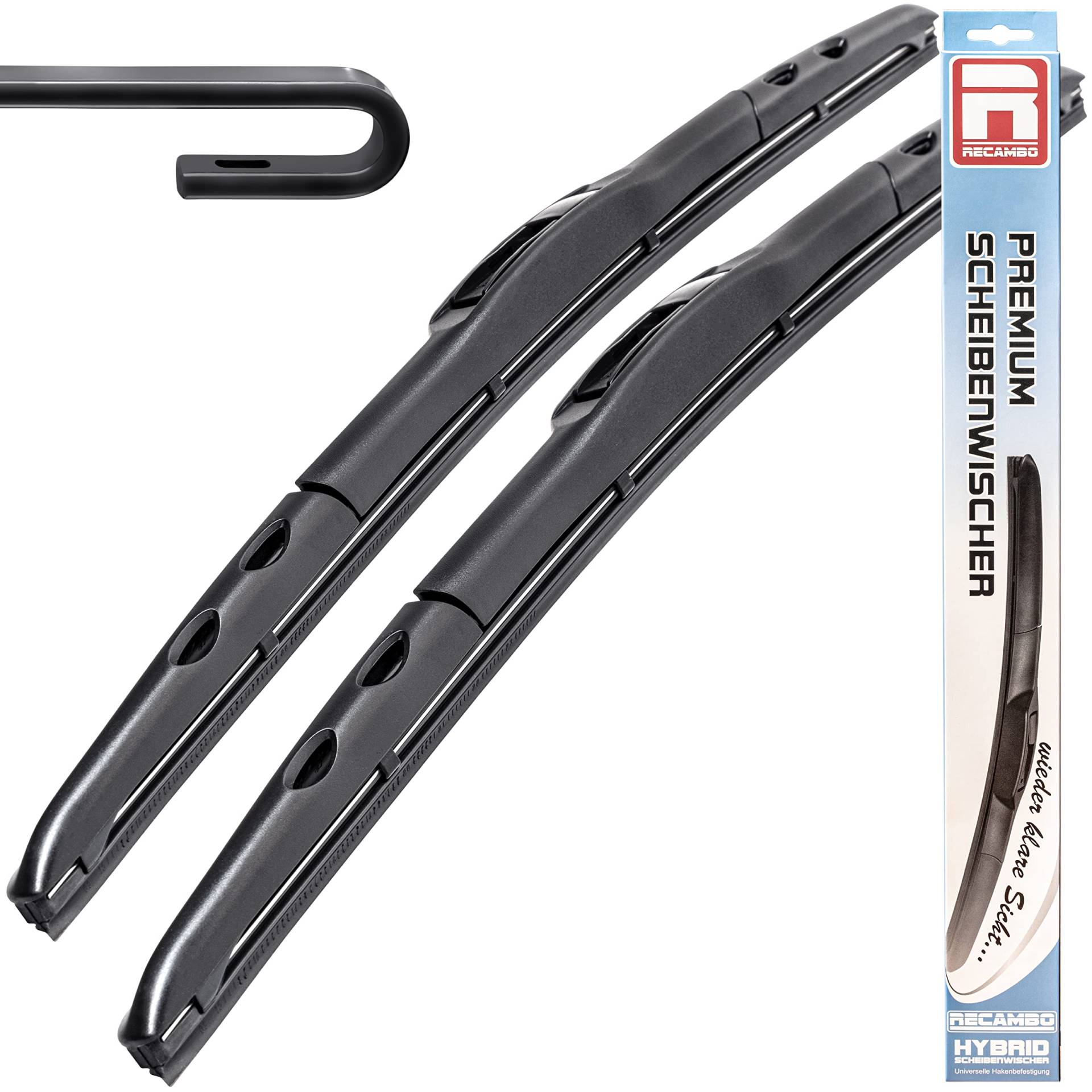 HYBRID Front Scheibenwischer FLEX AERO kompatibel für Nissan Primera | Typ P10 W10 | BJ 1990-1997 - 525mm 475mm - Premium Qualität Wischerblätter Set - RECAMBO von Recambo