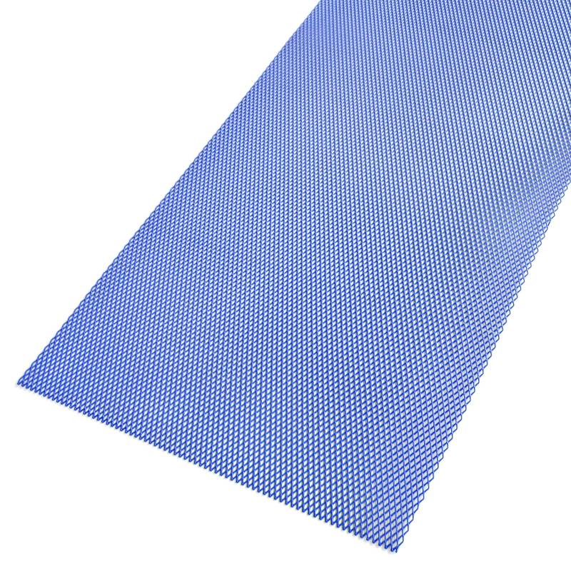 RECAMBO 100×33cm Alu Renngitter | Grillgitter, Race Gitter, Streckgitter | Hochwertige Aluminiumlegierung | Universelles automotiv Kühlergitter | Blau, Raute 4 x 8mm von Recambo