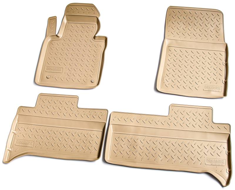 Recambo 3D Gummi Fußmatten kompatibel für Land Rover Range Rover LM L322 | 2002-2012 | Auto Gummimatten | Passgenau | mit Rand | beige von Recambo