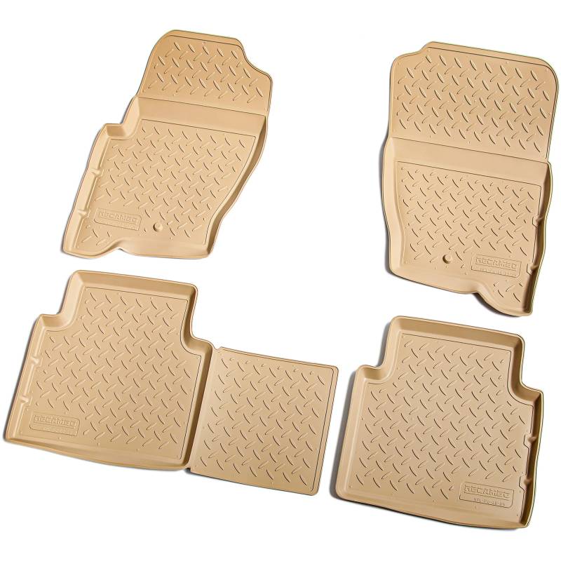 Recambo 3D Gummi Fußmatten kompatibel für Range Rover Sport I | L320, LS | 2005-2013 | Auto Gummimatten | Passgenau | mit Rand | beige von Recambo