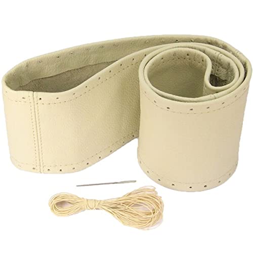 Recambo Lenkradbezug Creme beige echt Leder Schnüren Lenkrad Schoner 37 38 39 cm von Recambo