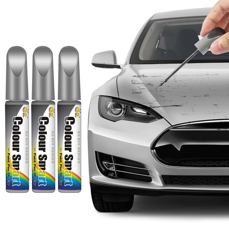 Lackstift Auto, Auto Lackstift, Auto Reparatur Lack Pinsel, Lack Reparatur, Auto Kratzer Reparatur Stift Reparaturpaste, Ausbesserungsstift, Lackstift Auto Lack Reparatur für Auto Kratzer (3 Silber) von Recitem