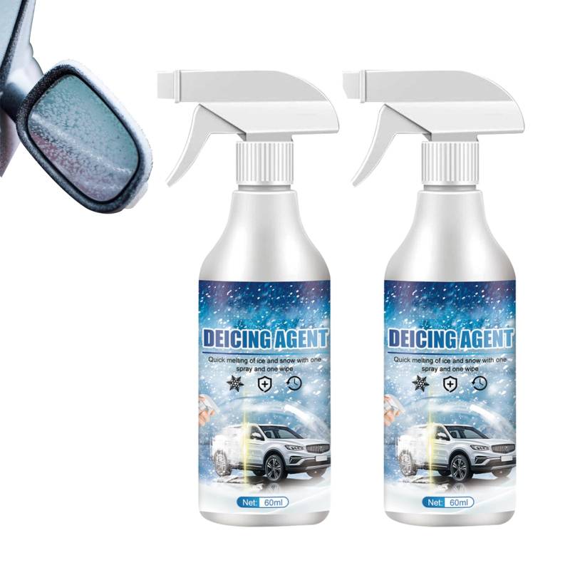 Recitem Scheibenenteiser,Schnelles EIS Schmelzen Spray Auftauen Anti Frost Spray Deicer Spray für Fenster Spiegel Schlüsselschlösser,Auto Windschutzscheibe Deicing Spray Schnee Schmelzen (2 Stück) von Recitem