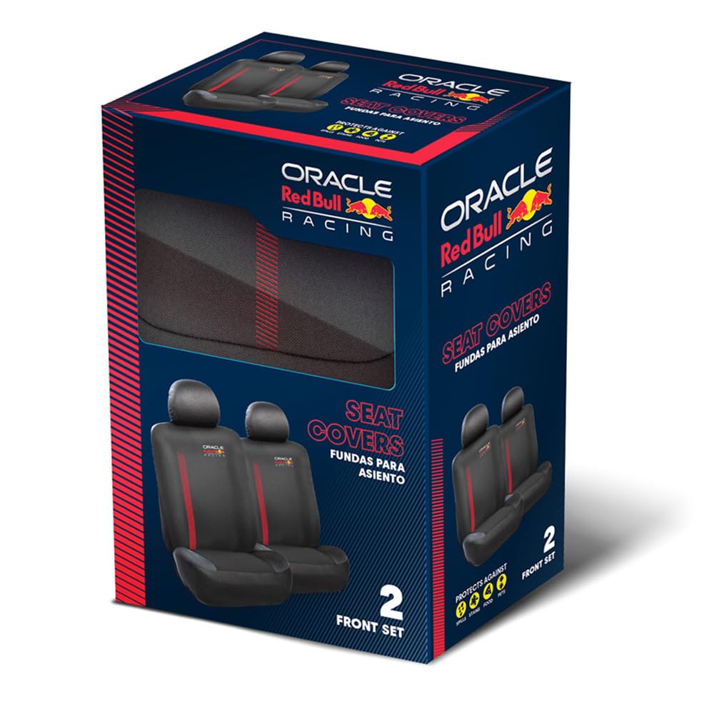 Red Bull Oracle Universelle Sitzbezüge MV1-6-teiliges Satz - Schwarz/Rot - passend für Side-Airbags von Red Bull Racing