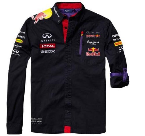 Red Bull Racing Teamline Hemd für Herren, Blau/Rot, Größe S von Red Bull Racing