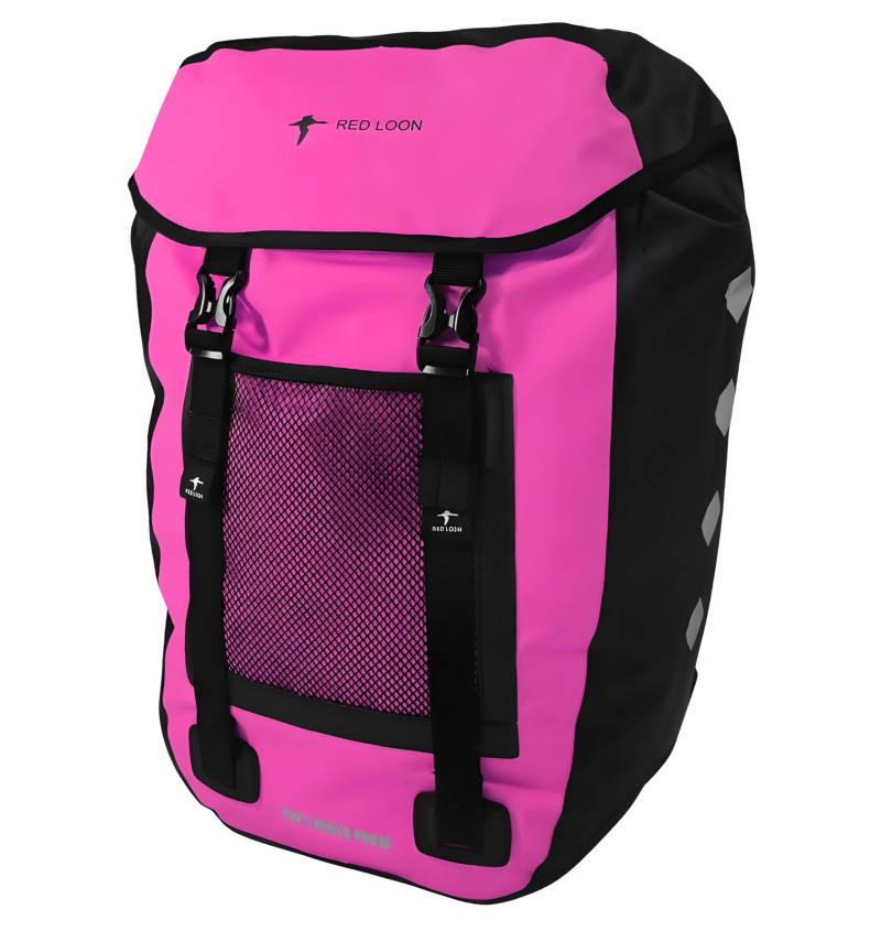 Red Loon Fahrradtasche eBike hinten - Bike Packing - Radtasche für Gepäckträger wasserdicht - Fahrradtasche - Hinterradtasche - Fahrradtasche Gepäckträger - Gepäckbox LKW-Plane Pro Plus pink von Red Loon