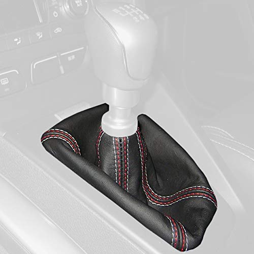 RedlineGoods ST Schaltsack Manschette kompatibel mit Ford Focus Mk3 2011-18. Maßgeschneidert - Nicht universell. Echtes Top Qualitat Italienisches Alcantara. Schwarz mit Rotem Faden von RedlineGoods