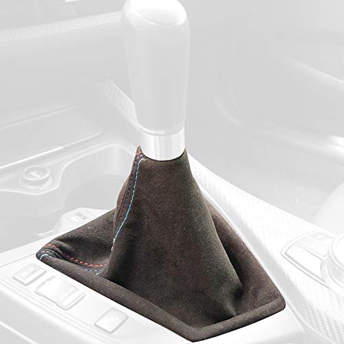 RedlineGoods Schaltsack Manschette kompatibel mit BMW 2-series 2014-21. Maßgeschneidert - nicht universell. Echtes Top Qualitat Italienisches Alcantara. Schwarz mit Blauem Faden von RedlineGoods