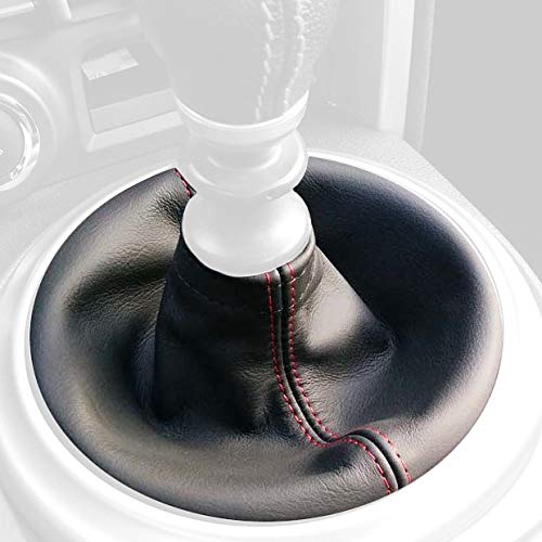 RedlineGoods Schaltsack Manschette kompatibel mit Toyota GT86 2012-20. Maßgeschneidert - Nicht universell. Echtes Top Qualitat Italienisches Leder. Schwarz mit Rotem Faden von RedlineGoods