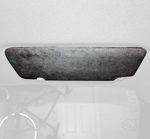 RedlineGoods Sun Visor bedeckung kompatibel mit Toyota GT86 2012-20. Maßgeschneidert - Nicht universell. Echtes Top Qualitat Italienisches Leder. Schwarz mit Rotem Faden von RedlineGoods