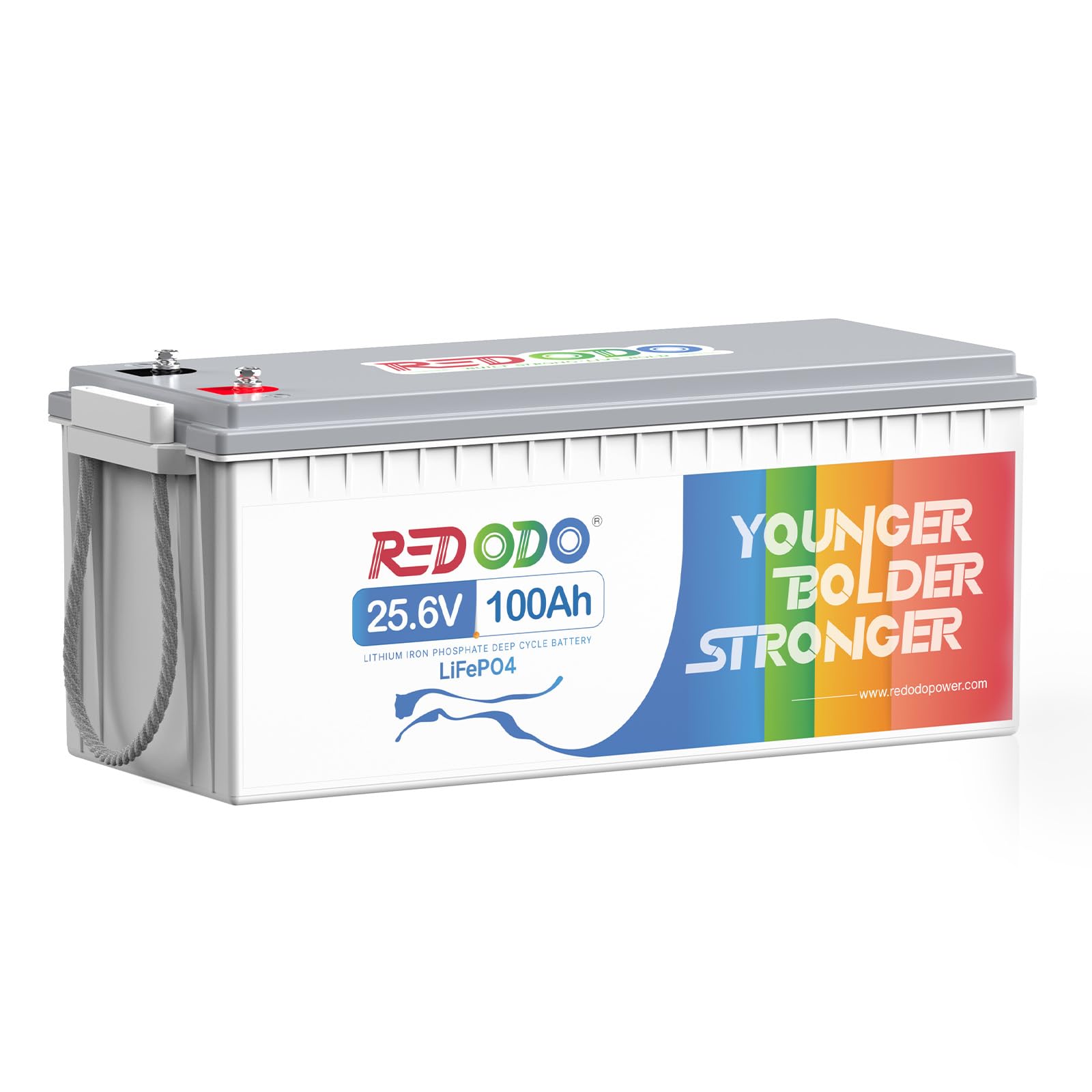 Redodo 24V 100Ah LiFePO4 Lithium Batterie, Max. 2560W Leistung, Eingebautes 100A BMS, 4000~15000 Zyklen Akku, Perfekt für Wohnmobil, Marine, Überlandtransporter von Redodo