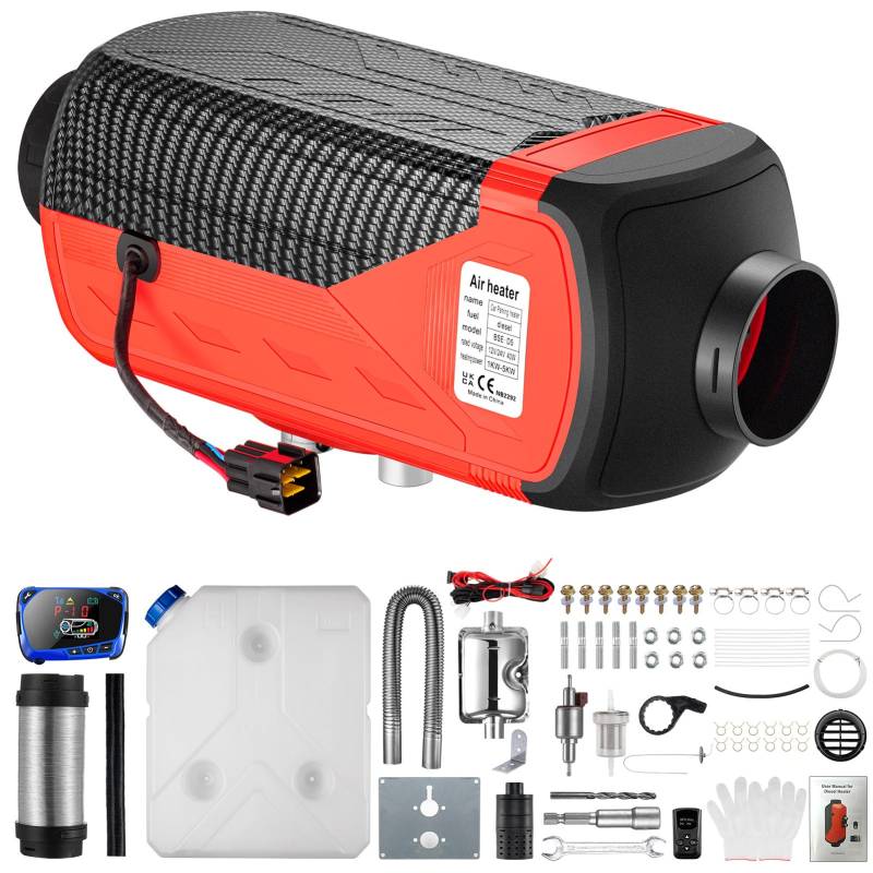 Redriver Diesel Standheizung, 12V/24V Air Heater, 10 Min Schnellaufheizung, Timer, Überhitzungsschutz, Leise Heizung, LCD-Display, Fernbedienung, für Auto, LKW, Wohnmobil, Boot 2KW 5KW 8KW von Redriver