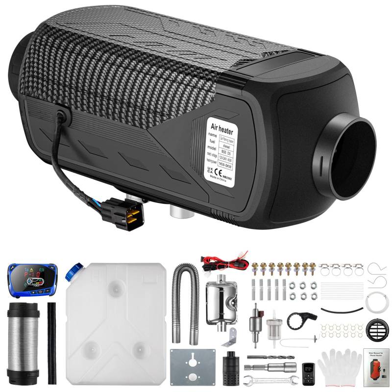 Redriver Diesel Standheizung, 12V/24V Air Heater, 10 Min Schnellaufheizung, Timer, Überhitzungsschutz, Leise Heizung, LCD-Display, Fernbedienung, für Auto, LKW, Wohnmobil, Boot 2KW 5KW 8KW von Redriver