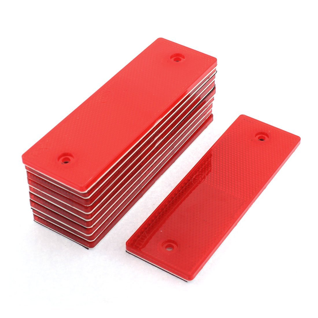 Reemky 10PCS Kunststoff Rot Auto Selbstklebende Reflektierende Platte Reflektor Aufkleber (Menge optional) von Reemky