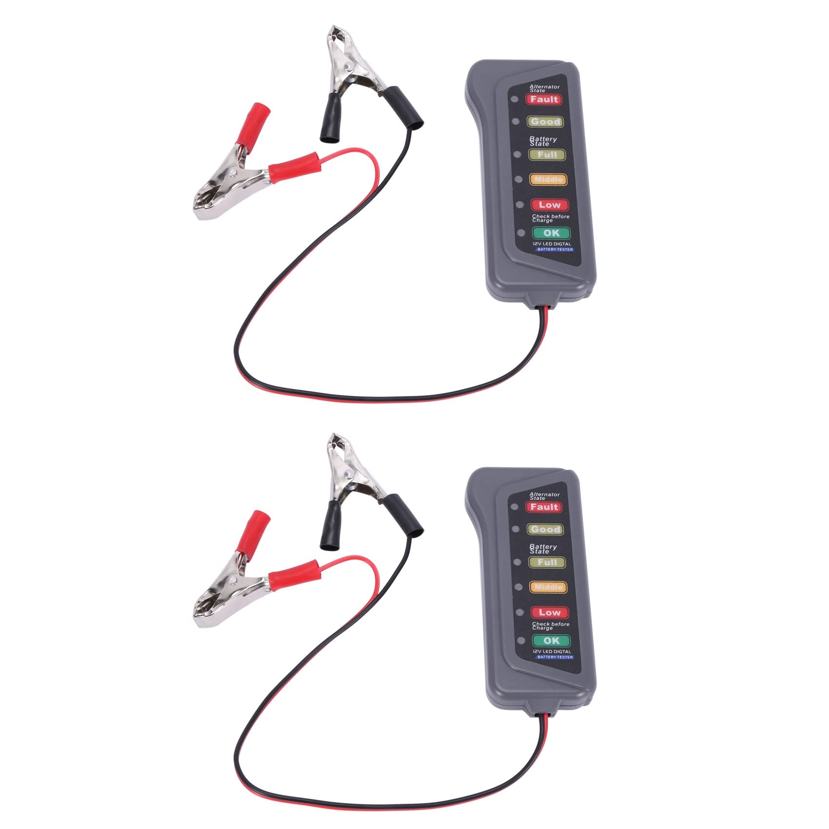 Reinscer 2X 12V Autobatterie- und Lichtmaschinentester - Test Battery Condition & Alternator Charging (LED-Anzeige) von Reinscer