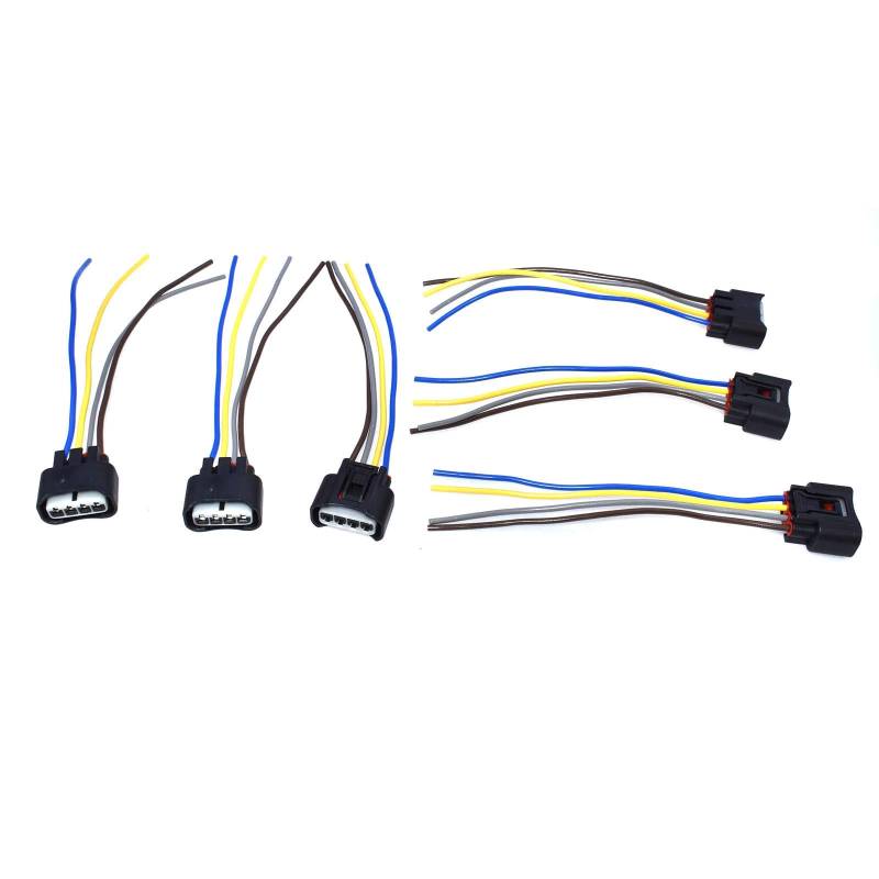 Zündspule, weiblich, Stecker-Kabelbaum, 4-Wege-Set, 6 Stück, 90980-11885 für 2AZFE 1ZZFE Vibe HS250h Camry RAV4 Corolla Solara 2001-2012 von Rejog4 Auto