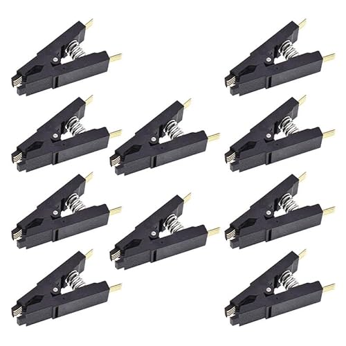 10Pcs IC Test Clip SOP8 Flash Chip IC Test Clamp without Cable Black 8 Pin Programmer Test Clip von Reland Sun