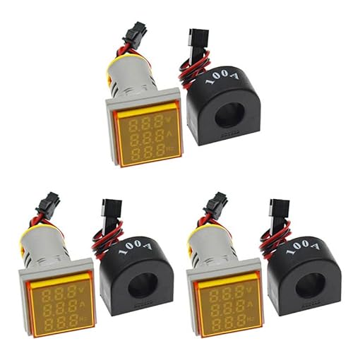 3Pcs AD16-22AVHMS 22mm AC 60-500V 0-100A 20-75Hz board (Yellow) von Reland Sun