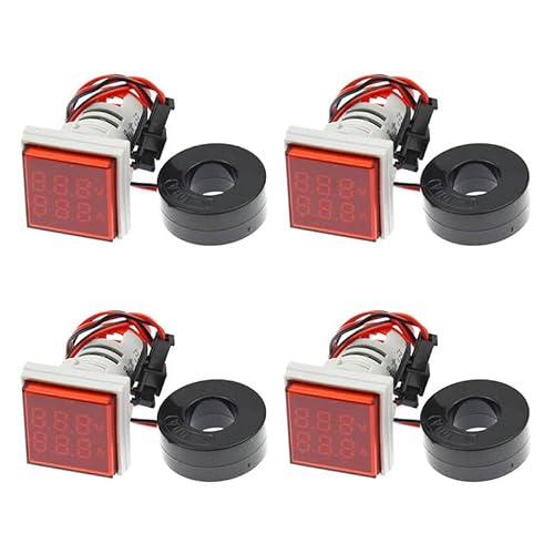 4Pcs AD16-22VAMS Digital Mini 50-500V 0-100A square board (Red) von Reland Sun