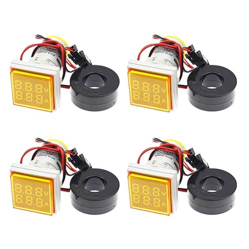 4Pcs AD16-22VAMS Digital Mini 50-500V 0-100A square board (Yellow) von Reland Sun