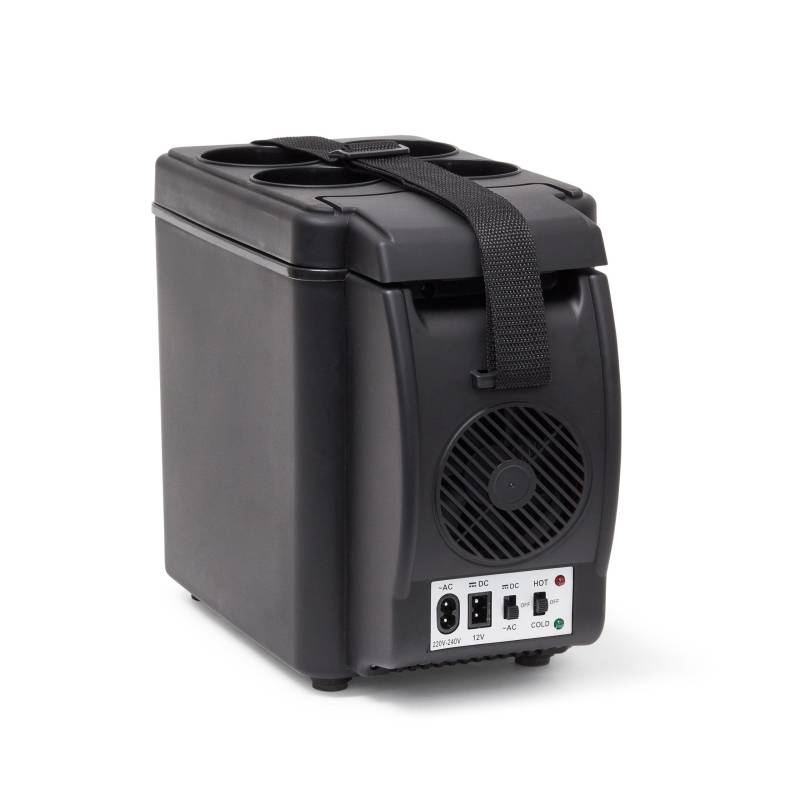 Relaxdays Kühlbox elektrisch, 6l Isolierbox für Auto, Tragegurt, Warmhaltebox 12V 230V, HxBxT: 27 x 18 x 33 cm, schwarz von Relaxdays