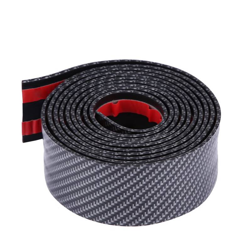 Lip Auto + Einstiegsleisten Auto Aufkleber Carbon Fiber Rubber Styling Protector Universal(5X250CM) von Akozon