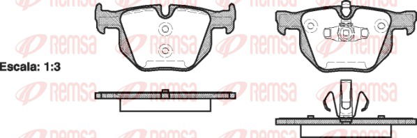 Bremsbelagsatz, Scheibenbremse Hinterachse Remsa 0381.70 von Remsa