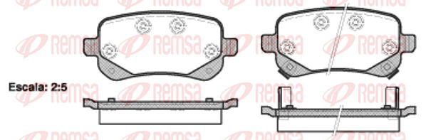 Bremsbelagsatz, Scheibenbremse Hinterachse Remsa 1095.02 von Remsa