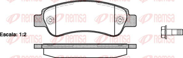 Bremsbelagsatz, Scheibenbremse Hinterachse Remsa 1238.00 von Remsa