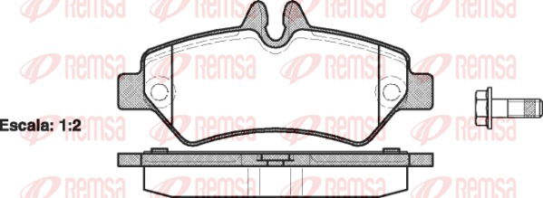 Bremsbelagsatz, Scheibenbremse Hinterachse Remsa 1246.00 von Remsa