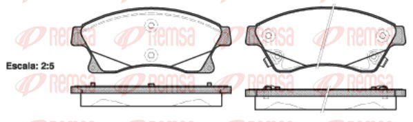 Bremsbelagsatz, Scheibenbremse Vorderachse Remsa 1431.12 von Remsa